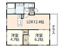 さくらハイム 2LDKの間取図画像