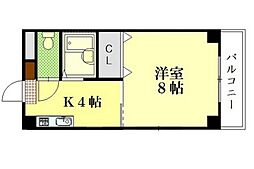 坪井ビル 1Kの間取図画像