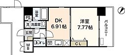 アーバインステイ広島東平塚 1DKの間取図画像
