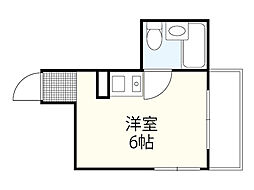 里見ビル ワンルームの間取図画像