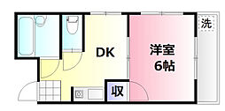 ヴィラサウスサイド 1DKの間取図画像