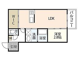 COCOAS廿日市駅前 1LDKの間取図画像