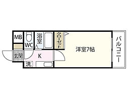 アイビル 1Kの間取図画像