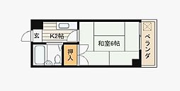 あびこビル 1Kの間取図画像