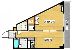 今村エステート2 1DKの間取図画像