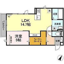 D-room中野 1LDKの間取図画像