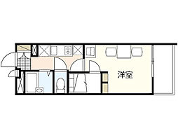 レオパレスヤノ 1Kの間取図画像