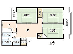 ビューハイツ南千田 3DKの間取図画像