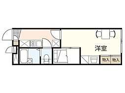 レオパレス庚午中 1Kの間取図画像
