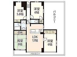 フォーラム牛田南 4LDKの間取図画像