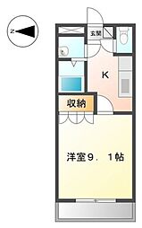 ハッピーキャニオン 1Kの間取図画像