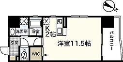 サムティレジデンス平和大通り ワンルームの間取図画像