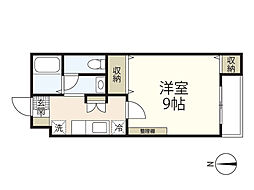 シリウス田中 1Kの間取図画像