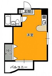 中川ビル ワンルームの間取図画像