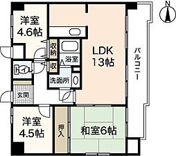 サンコーポ長楽寺マンション 3LDKの間取図画像