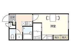レオパレスグラシューズ・K 1Kの間取図画像