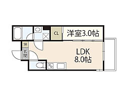 仮称)S-MOVE庚午北NEO 1LDKの間取図画像