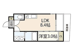 仮称)S-MOVE庚午北NEO 1LDKの間取図画像
