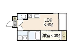 仮称)S-MOVE庚午北NEO 1LDKの間取図画像