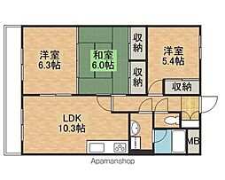 仲光ビル 3LDKの間取図画像