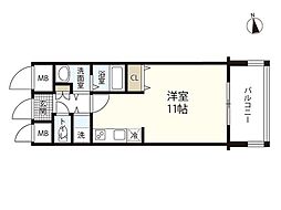 グラビスコート光町 ワンルームの間取図画像