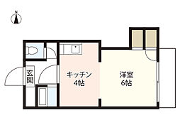 パル翠町1 ワンルームの間取図画像