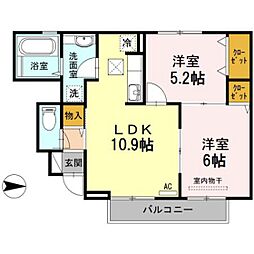 サンクレール 2LDKの間取図画像