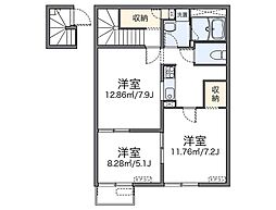 プレジュールB 2LDKの間取図画像