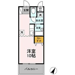 ゴールドフィールドB ワンルームの間取図画像