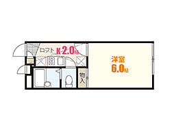 レオパレスグレイス 1Kの間取図画像