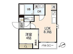 RegalestFleurir江波本町 1LDKの間取図画像