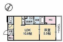 フォレスト曙 1LDKの間取図画像