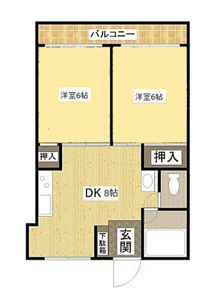 戸坂コーポラス ｜広島県広島市東区戸坂山根1丁目(賃貸マンション2DK・5階・49.42㎡)の写真 その2