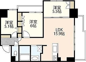 ＴＫ－7ＢＬＤ．  ｜ 広島県広島市中区上幟町（賃貸マンション3LDK・3階・74.04㎡） その2