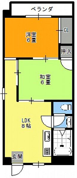 広島県広島市東区東蟹屋町(賃貸マンション2DK・5階・41.40㎡)の写真 その2
