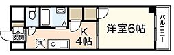 第三西十日市ビル 6階1Kの間取り