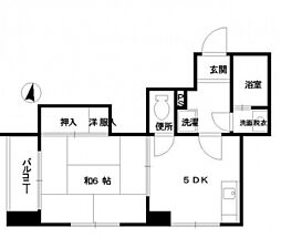 リヴラン 2階1DKの間取り