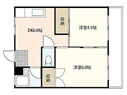 Ｍａｒｉｏｎｅｔｔｅ　ＸＩ 3階2DKの間取り