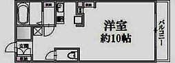 鷹ノ橋マンション ワンルームの間取図画像