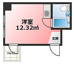 アスプロパラティ3 5階ワンルームの間取り
