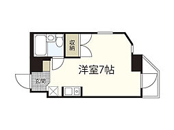 ライトシティ佐伯 6階ワンルームの間取り