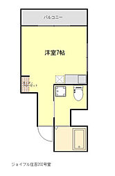 ジョイフル住吉 2階1Kの間取り