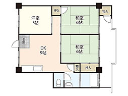 日吉コーポ 3階3DKの間取り