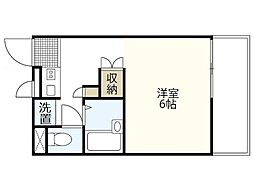 レオパレスシグマ戸坂 2階ワンルームの間取り
