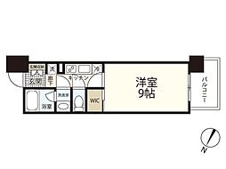 VeloceV 4階1Kの間取り