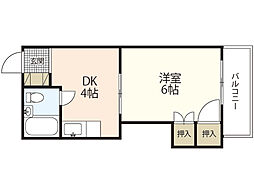 タカスハイツ 1Kの間取図画像