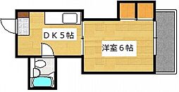 コーポ福島 1DKの間取図画像