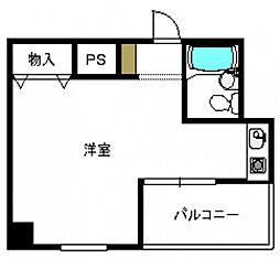ヴェルソーヤスダ 3階ワンルームの間取り