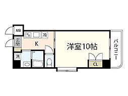 庚午サエキビル 8階1Kの間取り