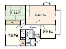 ウィンディアなごみ 1階3LDKの間取り